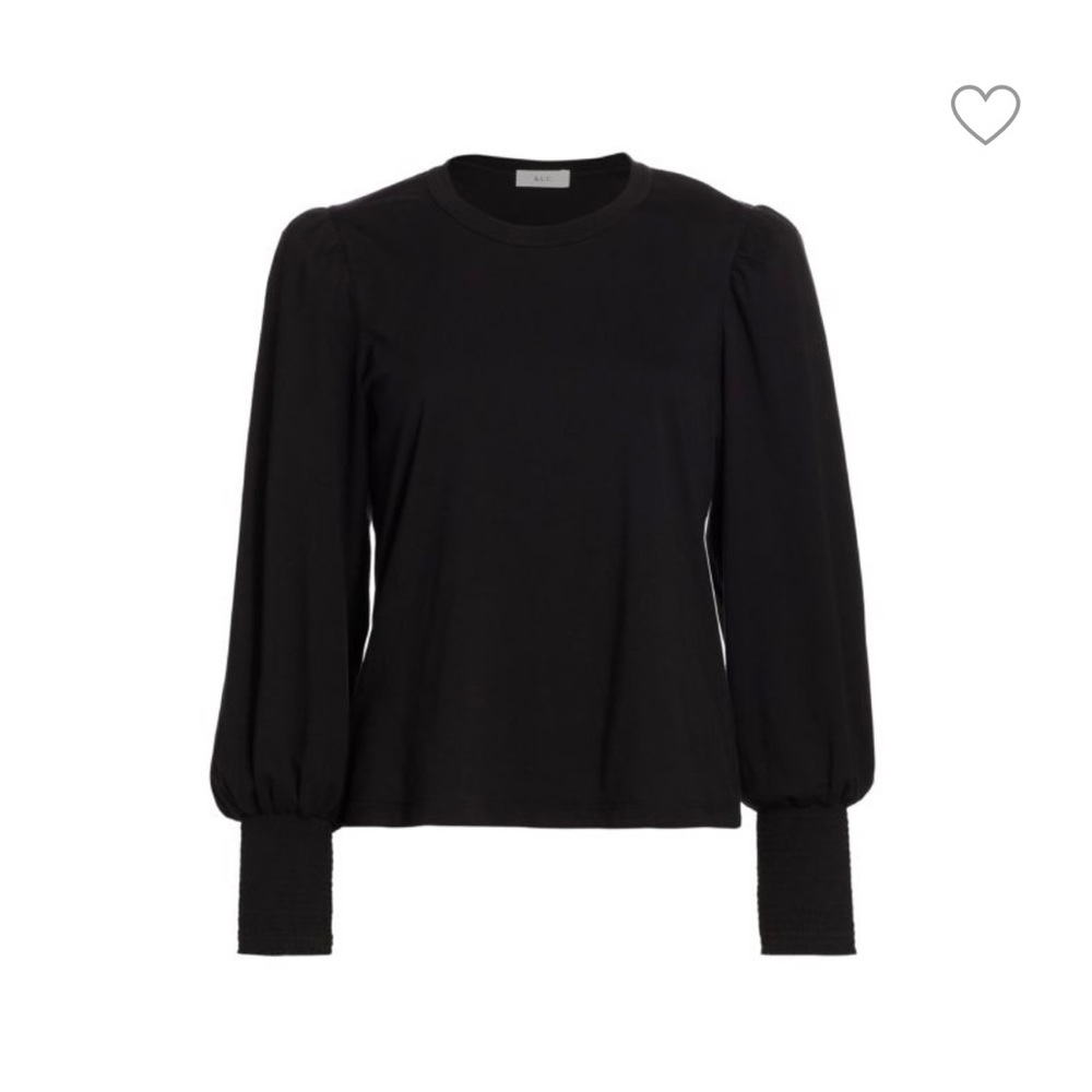 A.L.C. Karter Long Puff Sleeve T-Shirt NWT Size medium Retail 165.00 black